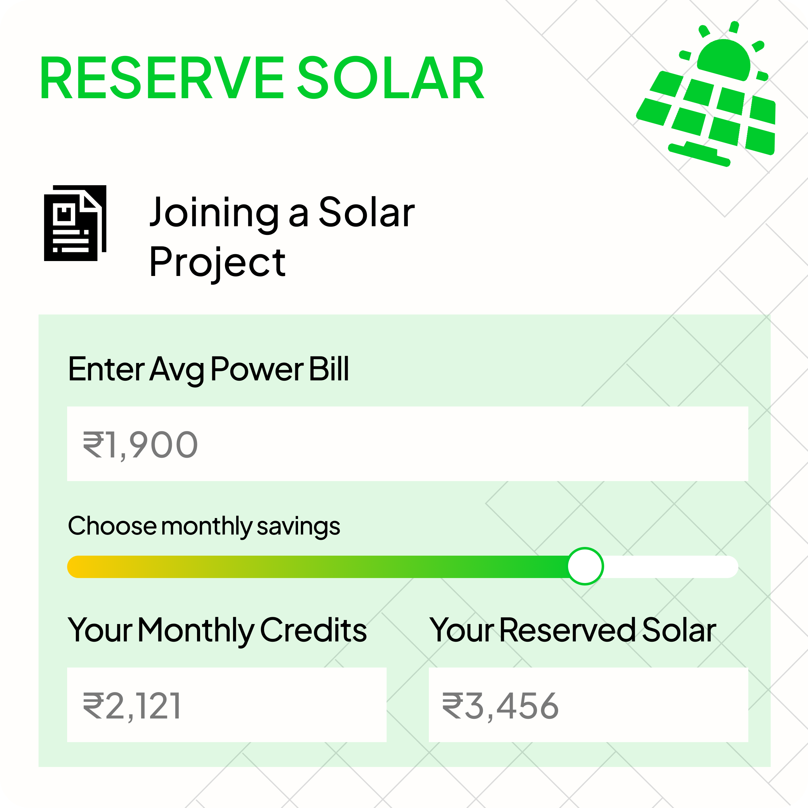 Interactive map showing available solar projects to join